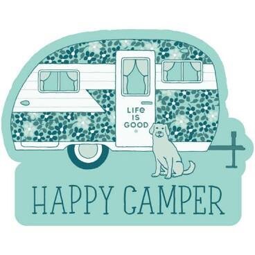 Life is Good Sticker: Happy Camper