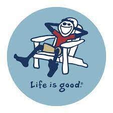 Life Is Good Sticker: Adirondack Jake BEACH BLUE 