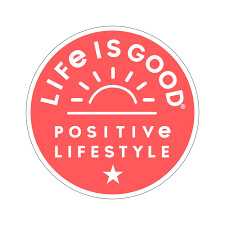 Life Is Good Sticker: Positive Rising Sun MANGO ORANGE 