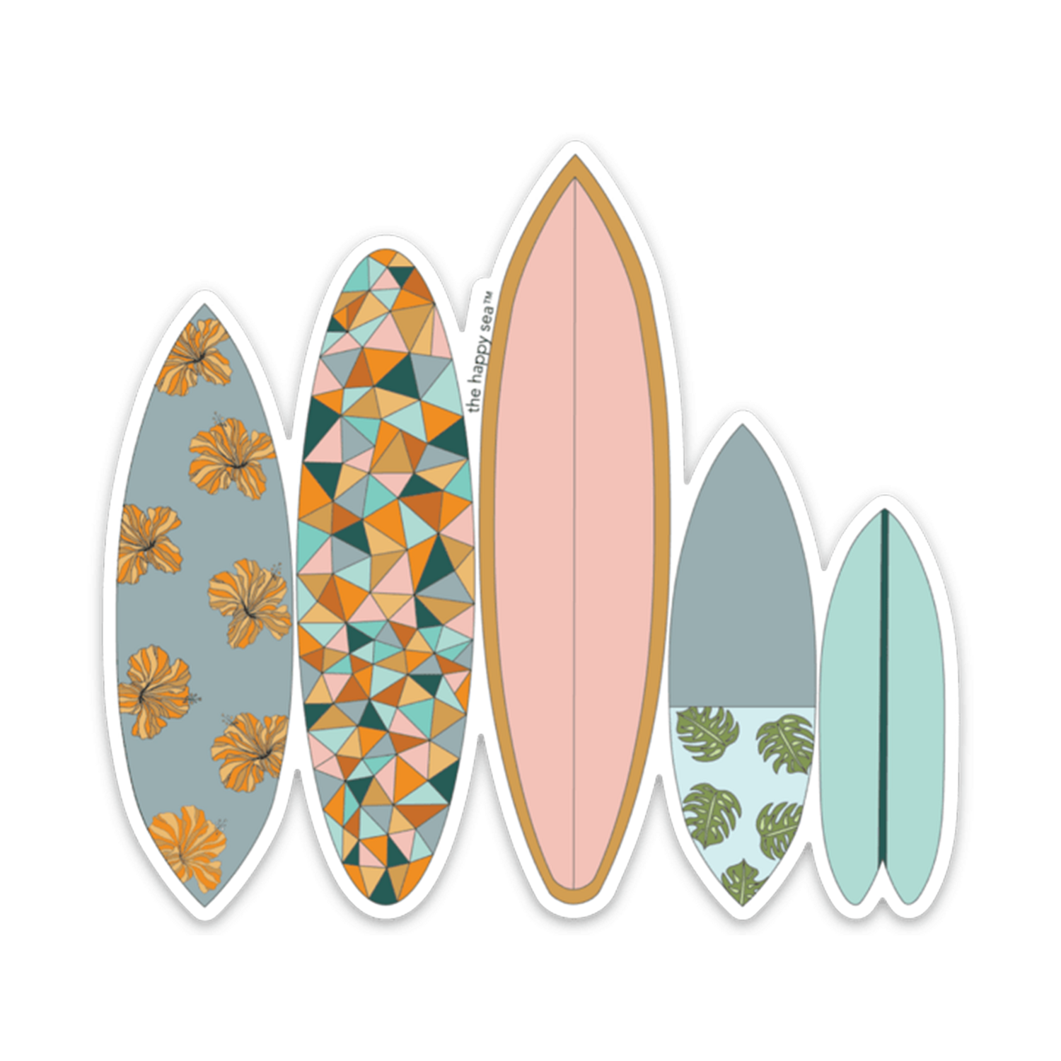 The Happy Sea 4” Tropic Surf Sticker