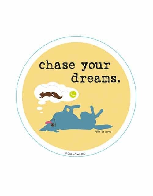 Dog is Good Sticker: Chase Your Dreams