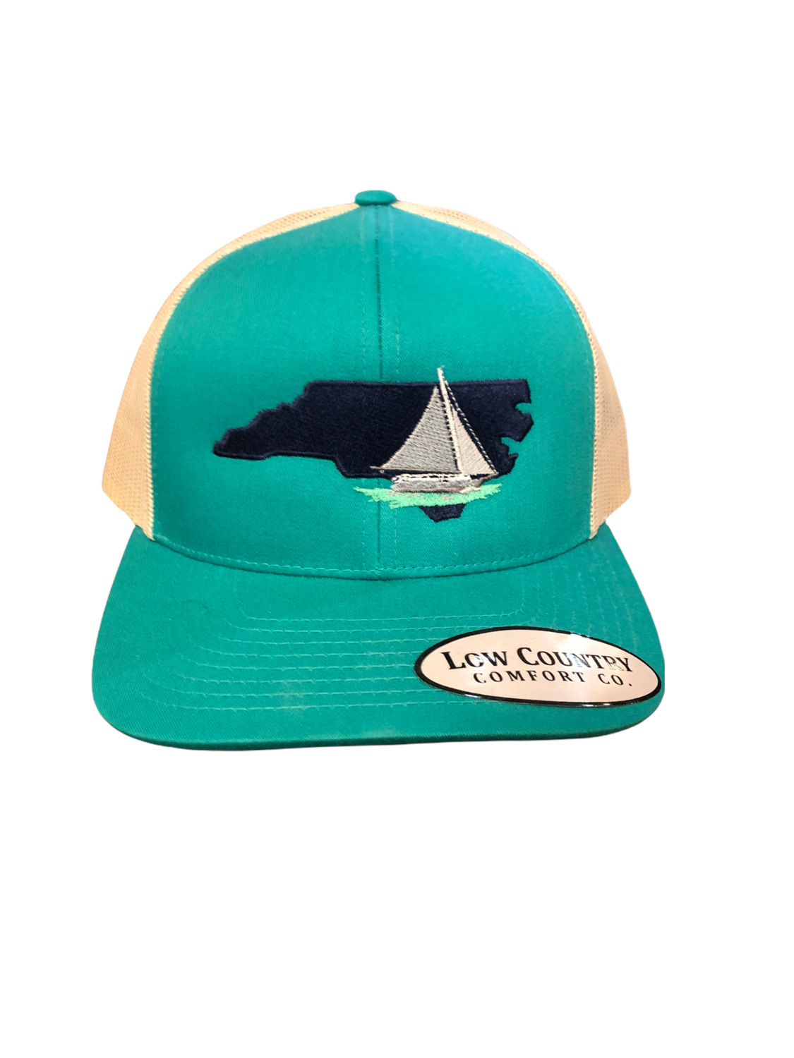 All Star Hats NC Sailboat Trucker TEAL/BEIGE