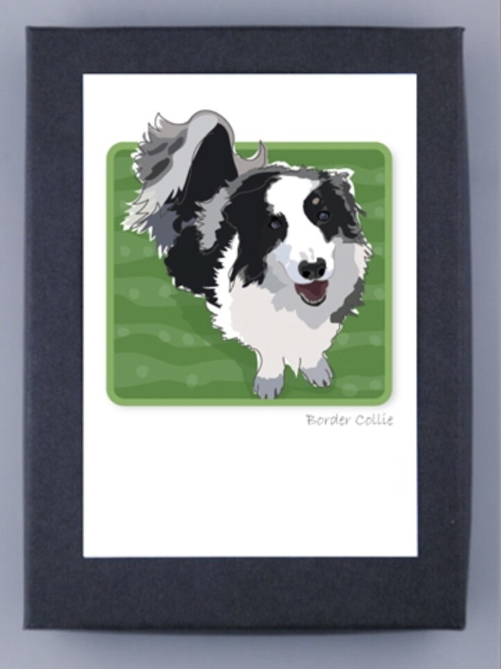 Paper Russells Dog Breed Notecards BORDER COLLIE