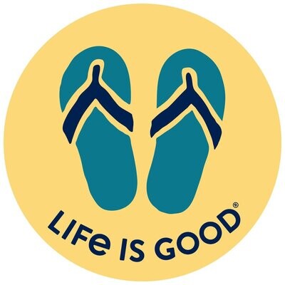 Life is good Sticker Flip Flops BAJA YELLOW