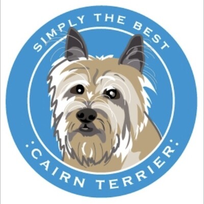 Paper Russells Round Car Magnet CAIRN TERRIER