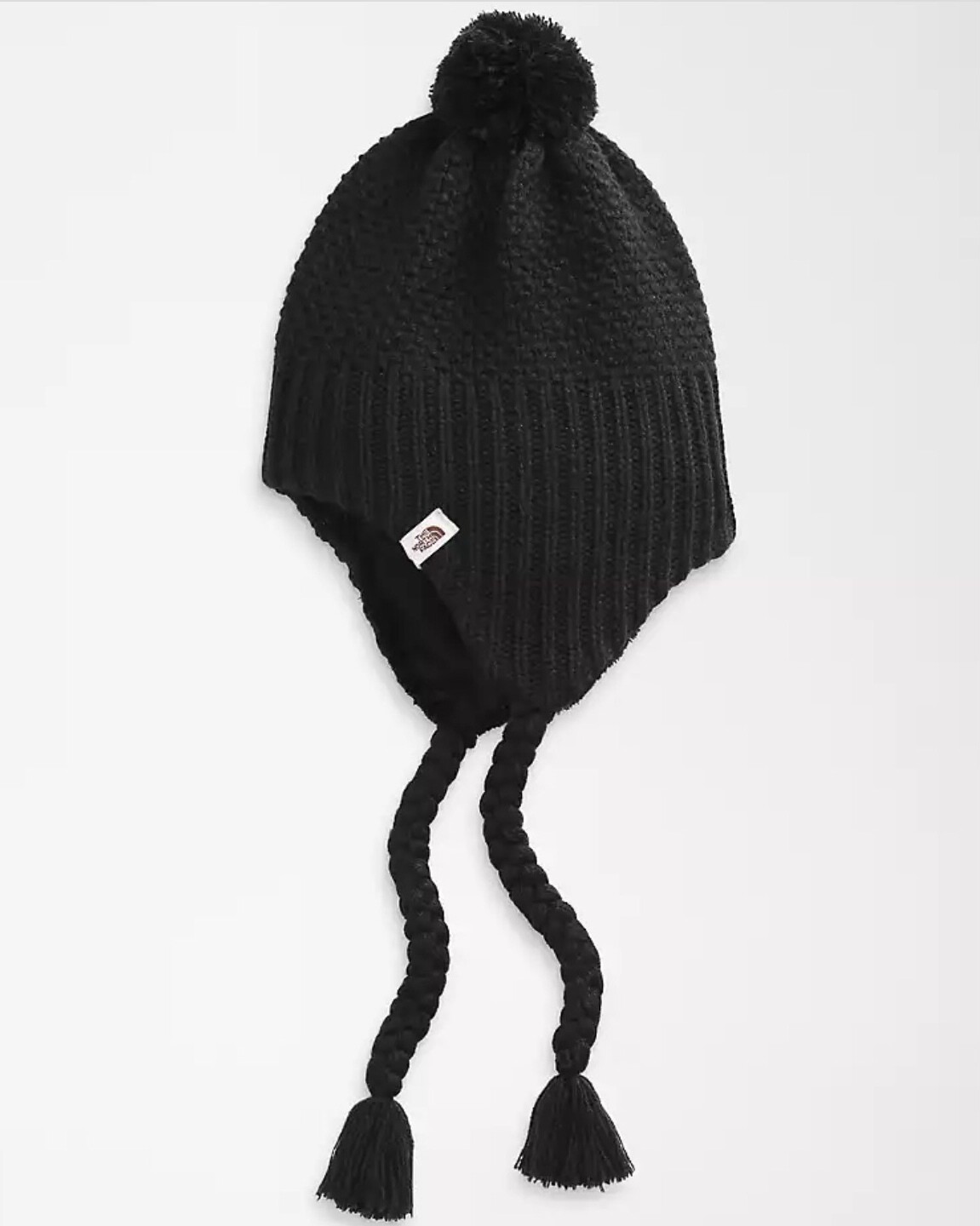 The North Face W Purl Stitch Earflap Beanie BLACK