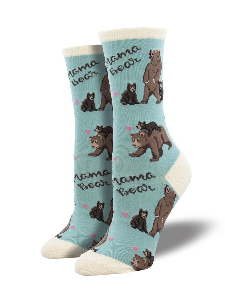 Socksmith W Mama Bear TEAL