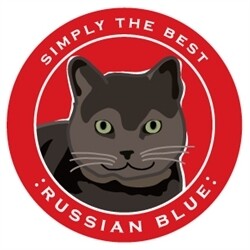 Paper Russells Round Car Magnet RUSSIAN BLUE CAT
