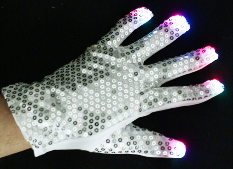 L.E.D. Sequined Glove (Left Hand)