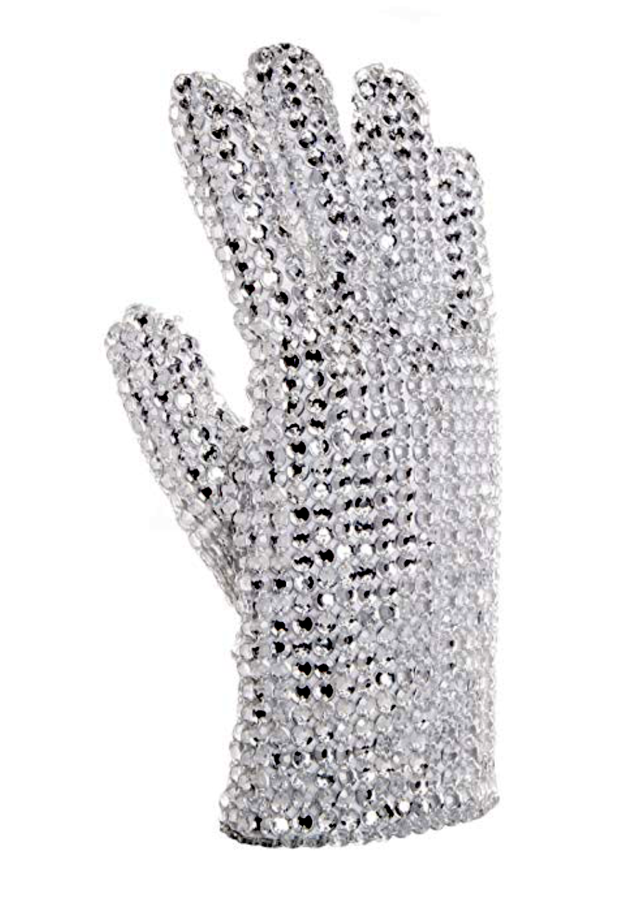 Professional • High Quality • Hand Made • Fully Covered • Rhine Stone Glove (Left Hand - One Size - Stretch)