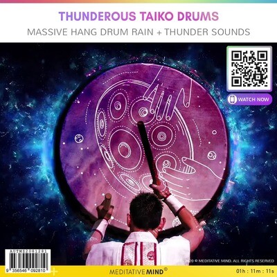 THUNDEROUS TAIKO DRUMS - Massive Hang Drum Rain + Thunder Sounds
