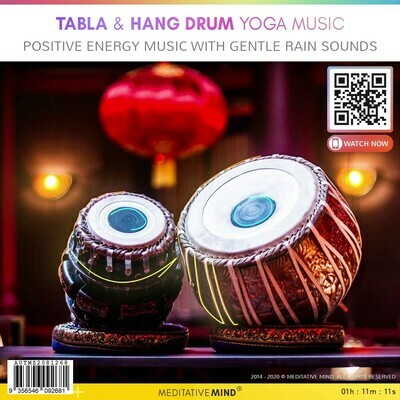 TABLA & HANG DRUM YOGA MUSIC - Positive Energy Music with Gentle Rain Sounds