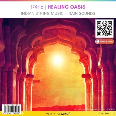 174Hz | HEALING OASIS - Indian String Music + Rain Sounds