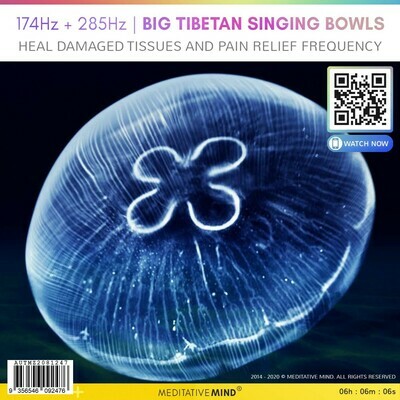 174Hz + 285Hz | BIG TIBETAN SINGING BOWLS  - Heal Damaged Tissues and Pain Relief Frequency
