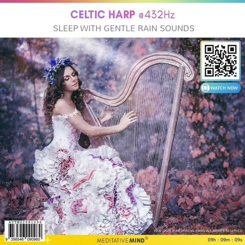 Celtic Harp @432Hz - Sleep With Gentle Rain Sounds