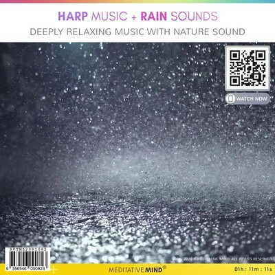 HARP MUSIC + Rain Sounds - Deep Ralaxing Music with nature sound