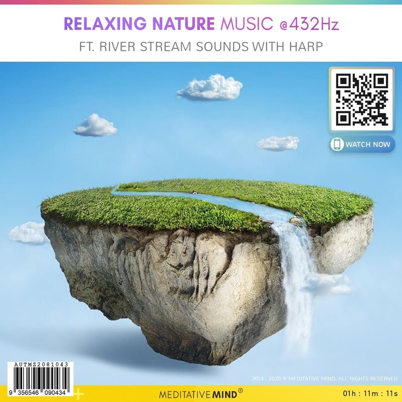 Relaxing Nature Music @432Hz - Ft. River Stream Sounds With Harp