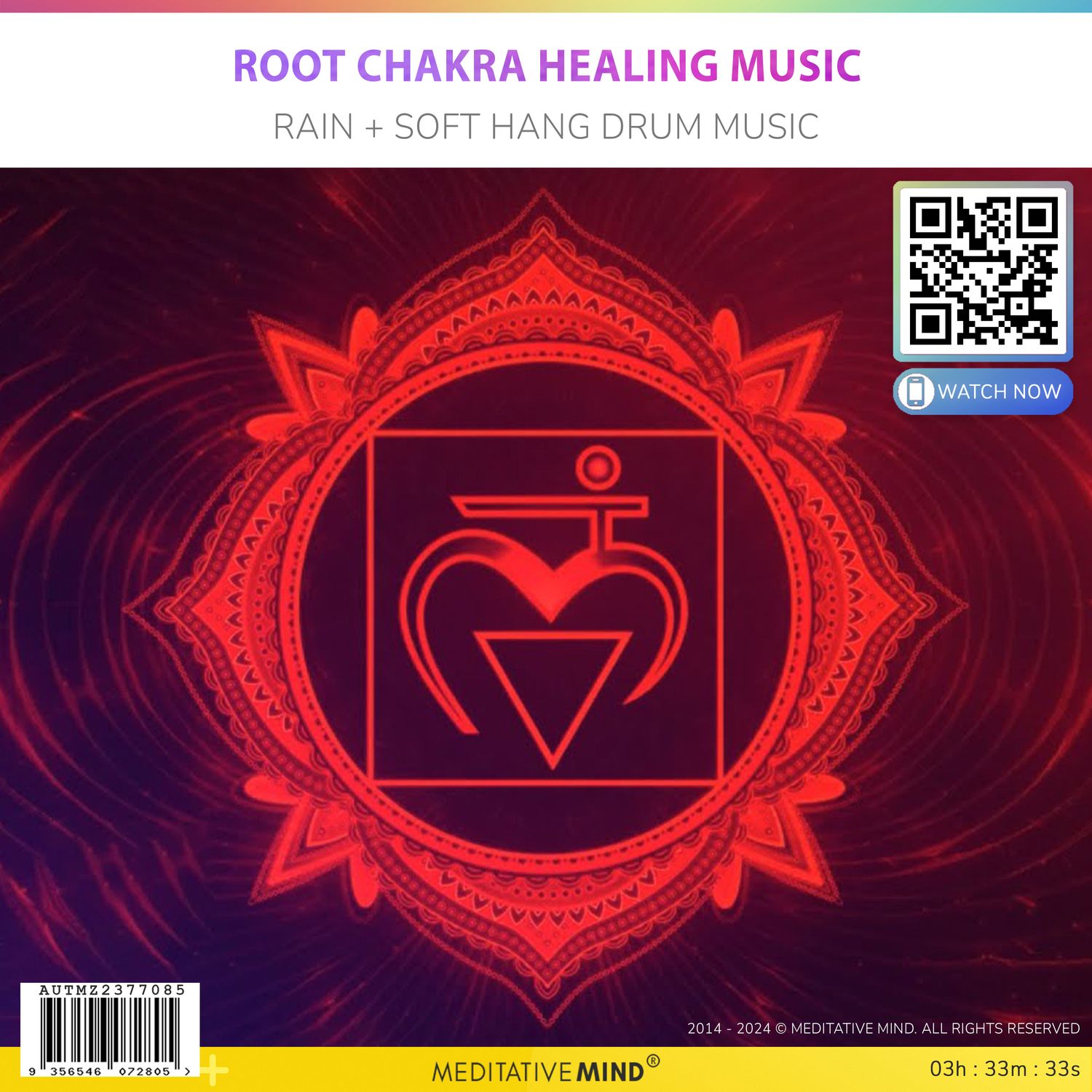 Root Chakra Healing Music - Rain + Soft Hang Drum Music