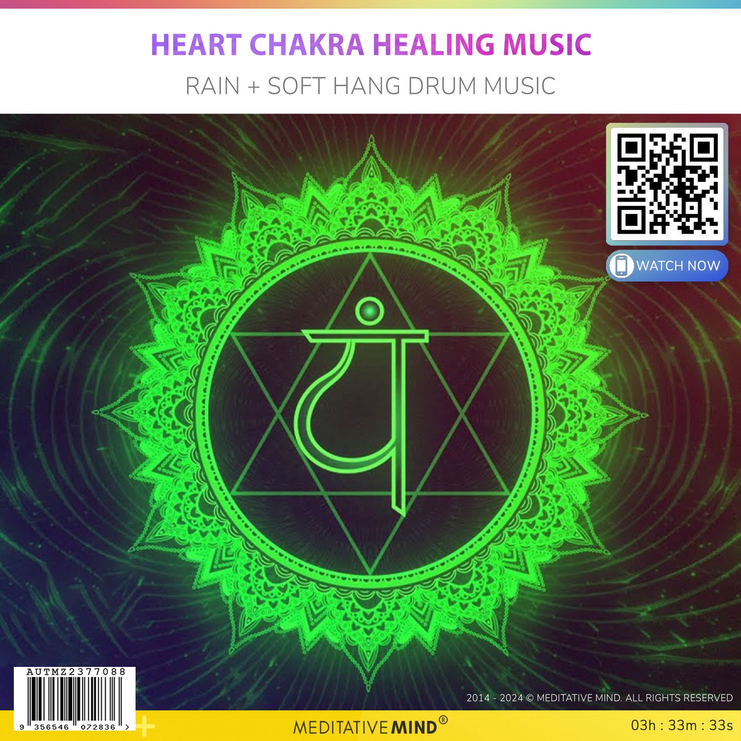 Heart Chakra Healing Music - Rain + Soft Hang Drum Music