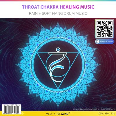 Throat Chakra Healing Music - Rain + Soft Hang Drum Music