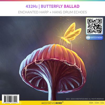 432Hz | Butterfly Ballad - Enchanted Harp + Hang Drum Echoes