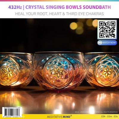 432Hz | Crystal Singing Bowls Soundbath - Heal Your Root, Heart & Third Eye Chakras 432Hz | Crystal Singing Bowls Soundbath - Heal Your Root, Heart & Third Eye Chakras