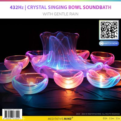 432Hz | Crystal Singing Bowl Soundbath - with Gentle Rain 432Hz | Crystal Singing Bowl Soundbath - with Gentle Rain