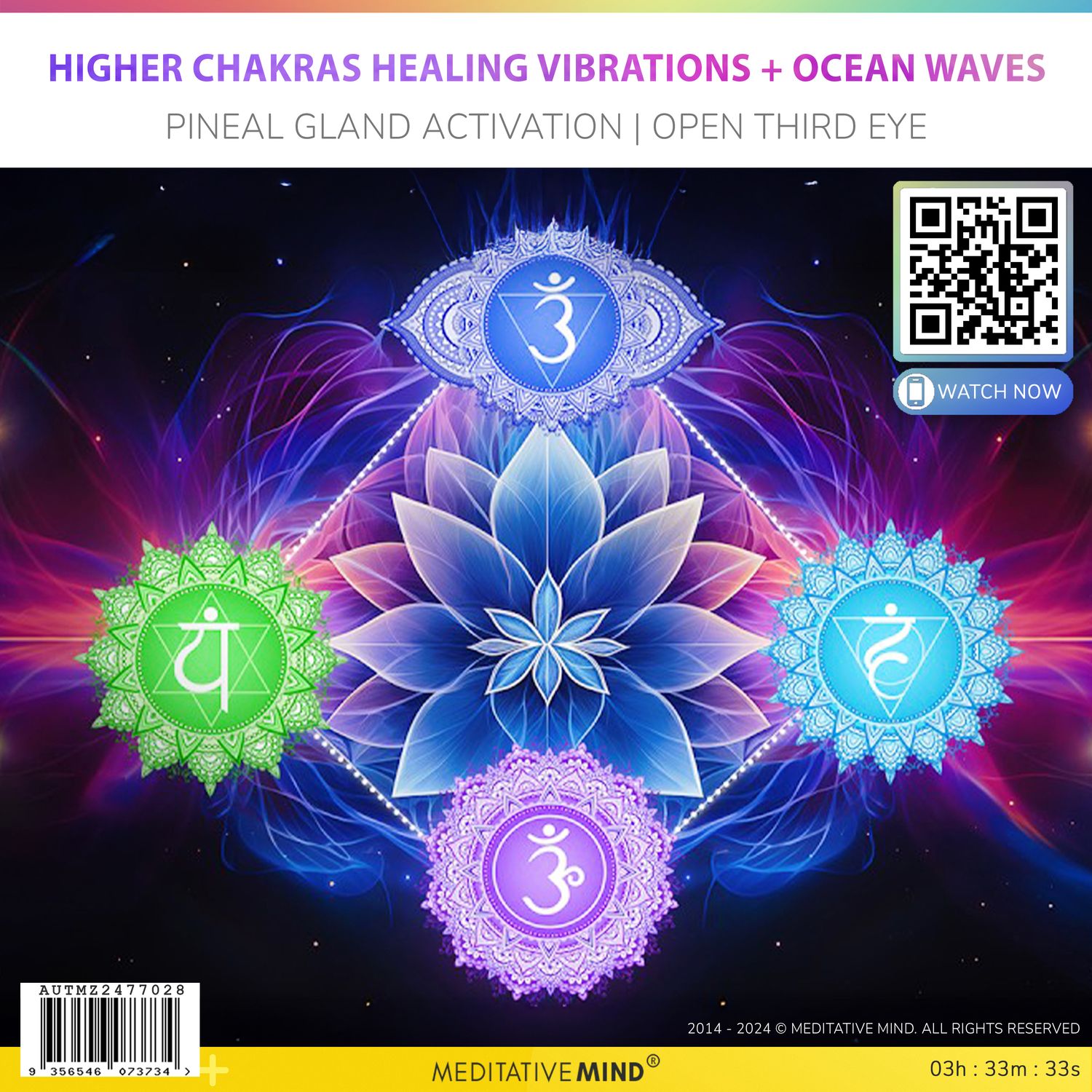 Higher Chakras Healing Vibrations + Ocean Waves - Pineal Gland Activation | Open Third Eye