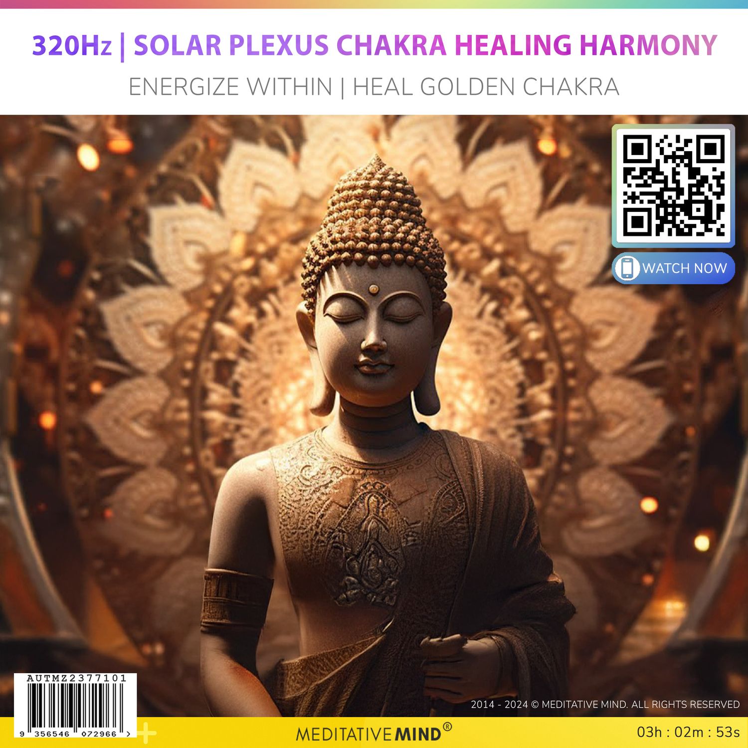 320Hz | Solar Plexus Chakra Healing Harmony - Energize Within | Heal Golden Chakra