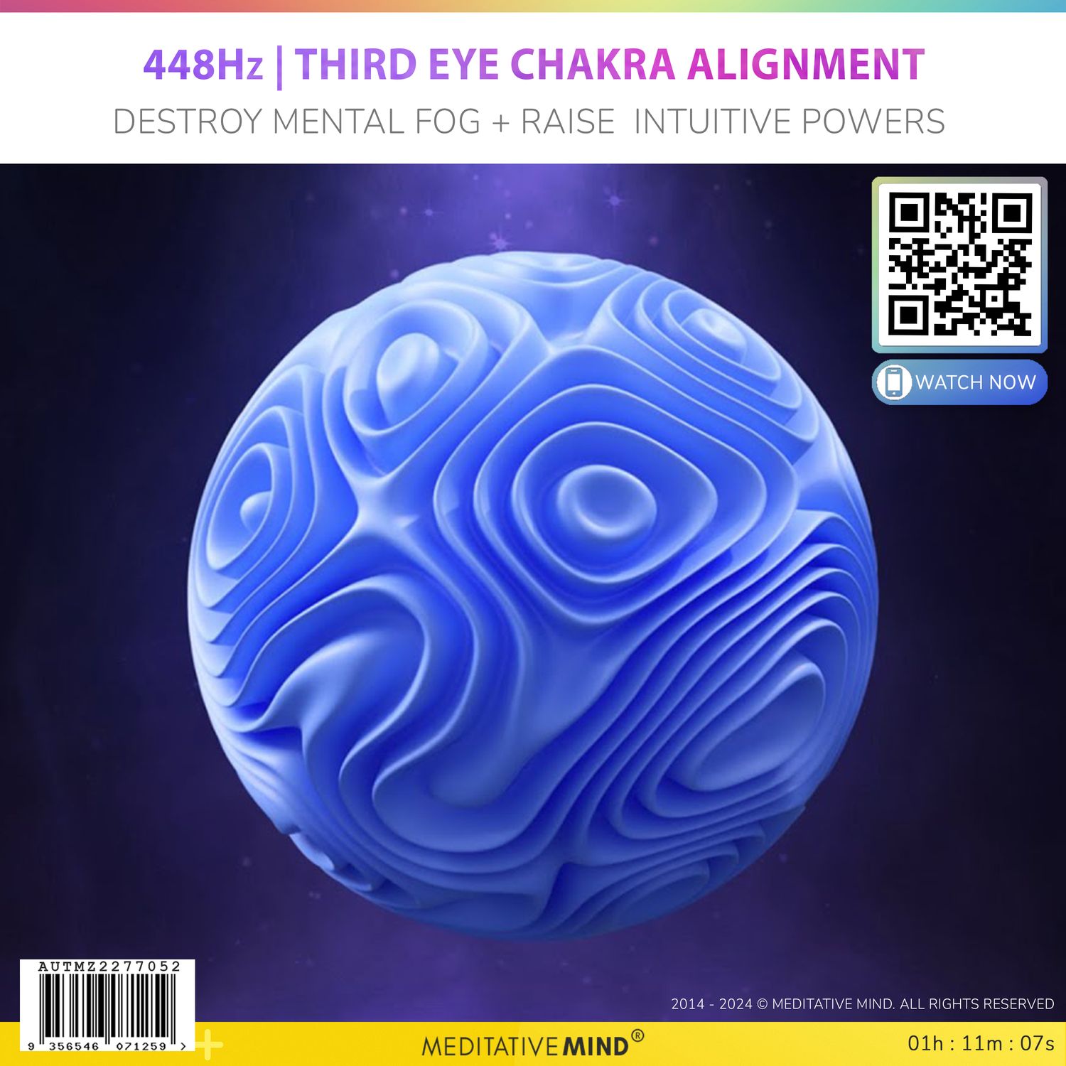 448Hz | Third Eye Chakra Alignment - Destroy Mental Fog + Raise  Intuitive Powers