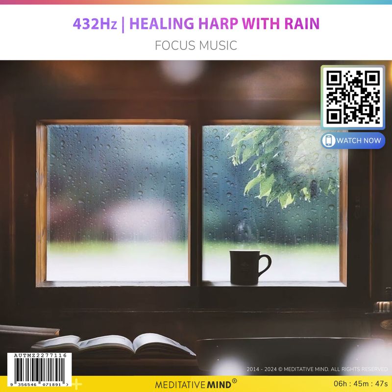 432Hz | Healing Harp with Rain - Focus Music 432Hz | Healing Harp with Rain - Focus Music