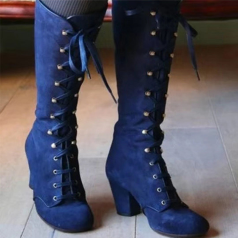 Plain Chunky Round Toe Boots