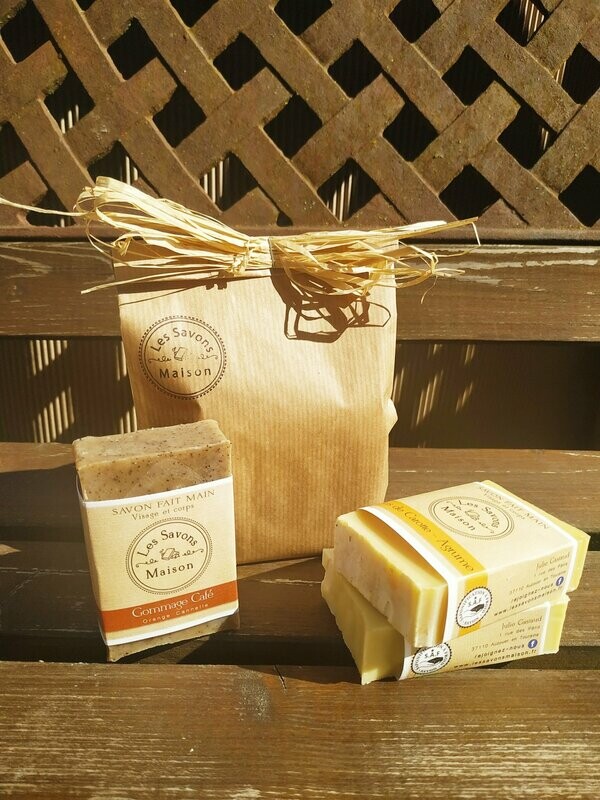 Sachet coffret 3 savons de 100g au choix