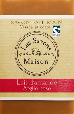 Savon Lait d'amande - Argile rose 100g