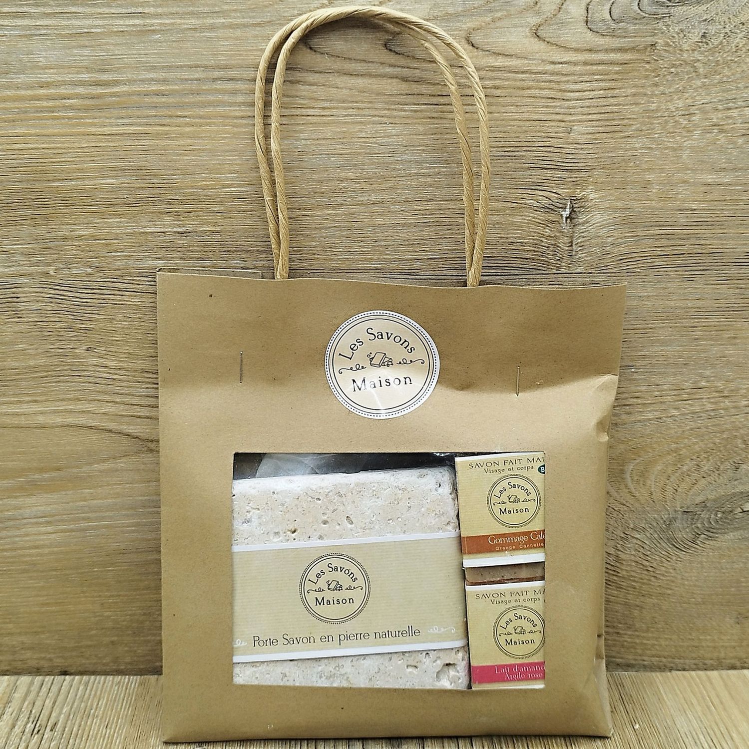 Coffret savons 50g et porte-savon pierre