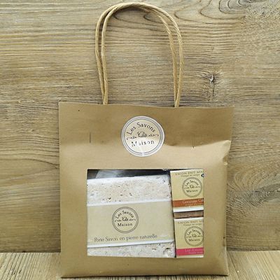 Coffret savons 50g et porte-savon pierre