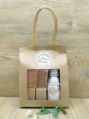 Coffret savons 50g et macérât de rose
