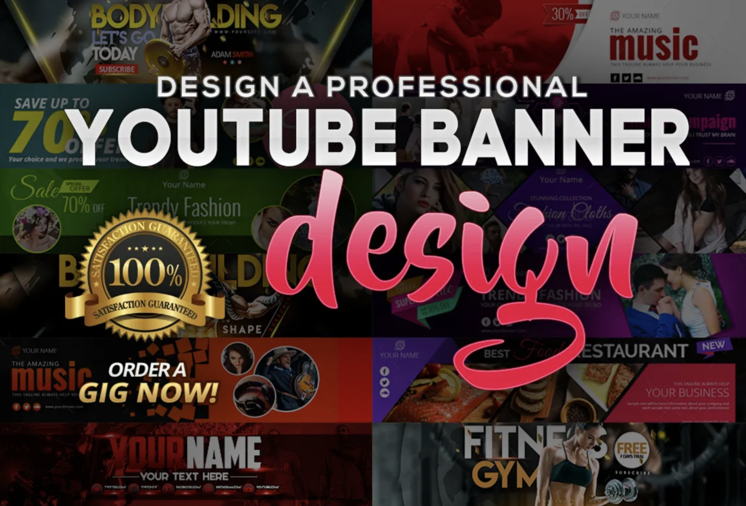 Professional Youtube banner for your channel (eye-catching) Professional Youtube banner for your channel (eye-catching)