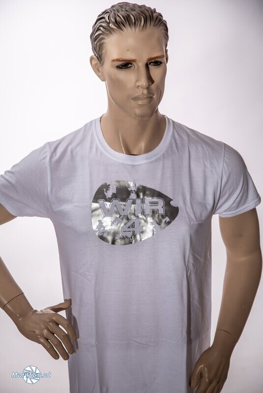 WIR4 T-Shirt Weiß- Silber