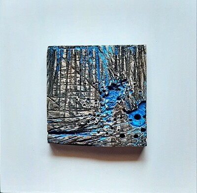 Cuadro de madera Mekano 2 azul