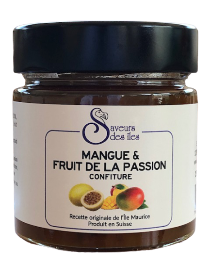 Confiture maison à la mangue &amp; fruit de la passion - pot de 200 gr