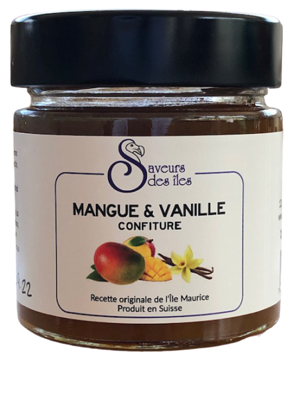 Confiture maison à la mangue &amp; vanille - pot de 200 gr
