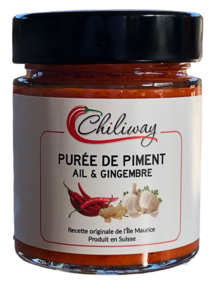 Purée de piment à l&#39;ail &amp; gingembre - pot de 140 gr