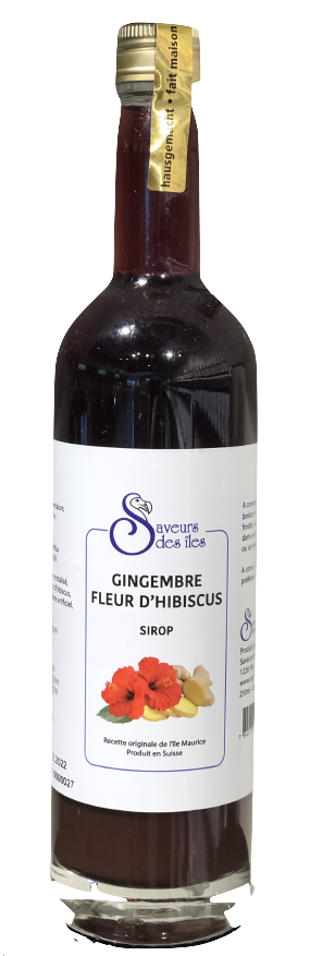 Sirop maison gingembre et fleur d&#39;hibiscus - 2.5 dl