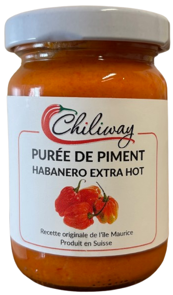 Purée de piment HABANERO extra fort - pot de 100 gr Purée de piment HABANERO extra fort - pot de 100 gr