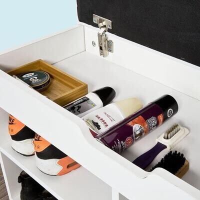 Shoes Storage with seat &amp; shelf - White