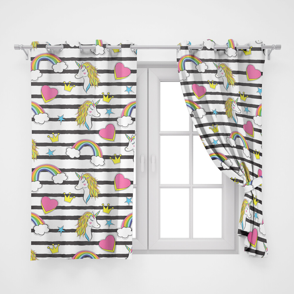 Home2go Kids Unicorn Single Curtain - 145*260 cm