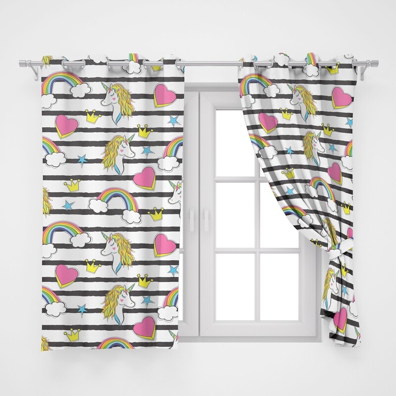 Home2go Kids Unicorn Single Curtain - 145*260 cm