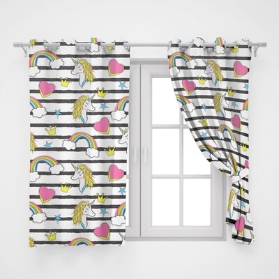 Home2go Kids Unicorn Single Curtain - 145*260 cm