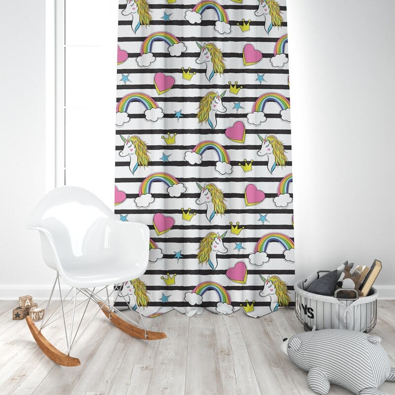 Home2go Kids Unicorn Single Curtain - 145*260 cm